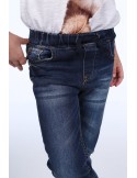 Pantaloni fete din denim cu banda elastica NDZ217 - Magazin online - Boutique